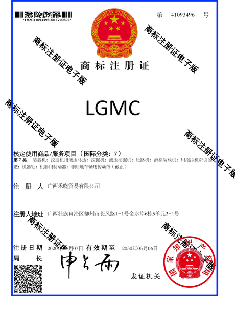 China Guangxi Ligong Machinery Co.,Ltd Certificações